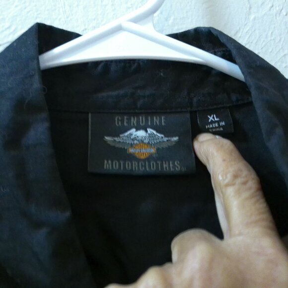 Harley-Davidson Genuine MotorClothes Men’s XL Racing Pit Crew Shirt Black Gray - Picture 2 of 4